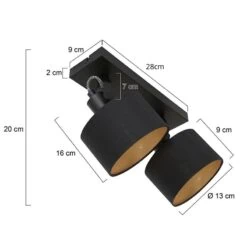 Ornoir 2-lichts spot zwart met kap