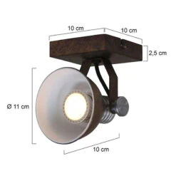 Spot Brooklyn 1 lichts industrieel bruin