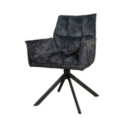 Nelly eetkamerstoel velvet antraciet