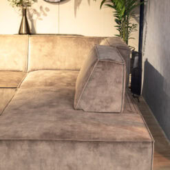 Modulaire Hoekbank Lana met ottomane en verstelbare rugleuning