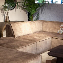 Modulaire Hoekbank Lana met ottomane en verstelbare rugleuning