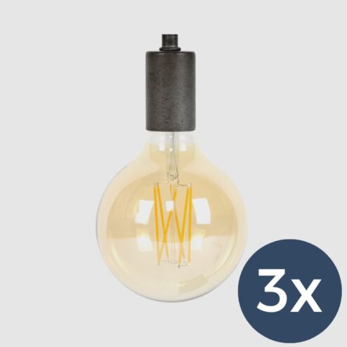 3x LED Bol E27 12,5 cm amber