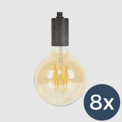 8x LED Bol E27 12,5 cm amber
