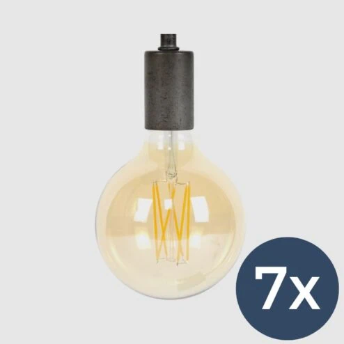 7x LED Bol E27 12,5 cm amber