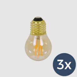 3x LED Bol E27 4,5 cm amber