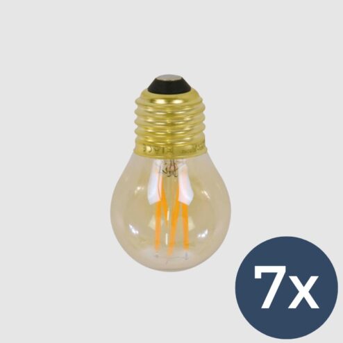 7x LED Bol E27 4,5 cm amber