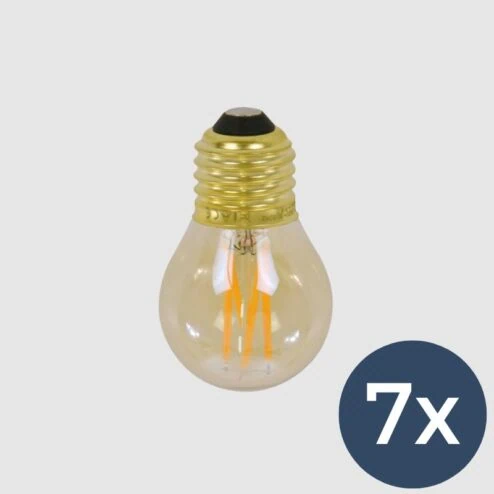 7x LED Bol E27 4,5 cm amber