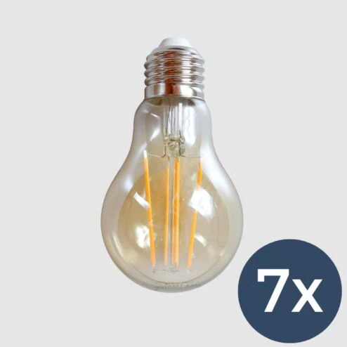 7x LED Peervormig E27 cm amber