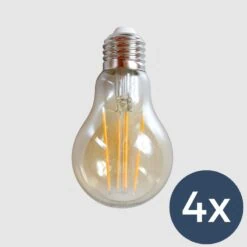 4x LED Peervormig E27 cm amber