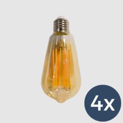 4x LED Druppelvormig E27 amber