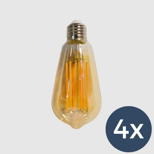 4x LED Druppelvormig E27 amber