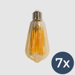 7x LED Druppelvormig E27 amber