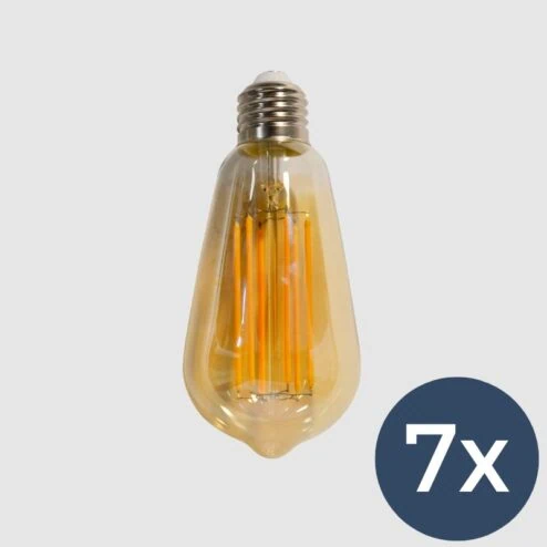 7x LED Druppelvormig E27 amber
