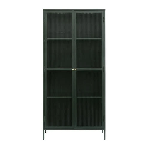Gulltop vitrinekast groen metaal 190cm-2.jpg