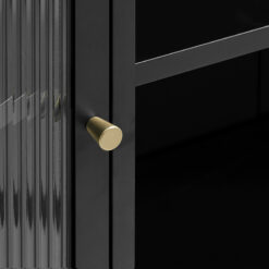 Gulltop vitrinekast zwart metaal 140cm