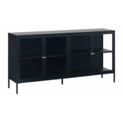 Kaya 4 deurs vitrinekast zwart metaal 170cm-4.jpg