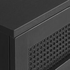 Pernille TV meubel zwart melamine rotan120cm-4.jpg