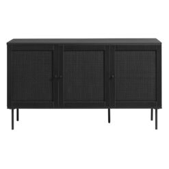 Pernille dresssoir zwart melamine rotan140cm-2.jpg