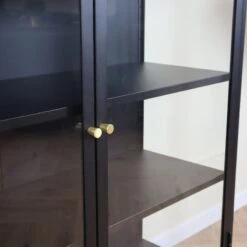 Kaya vitrinekast zwart metaal 110cm