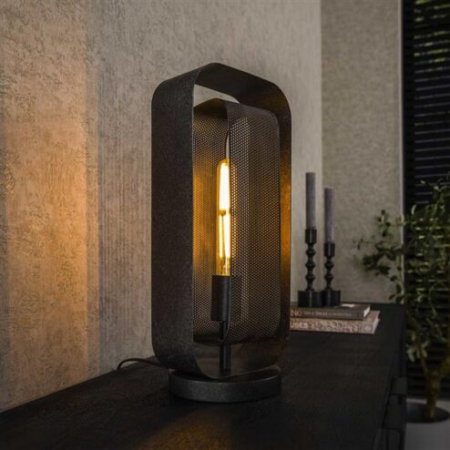 Tindy tafellamp industrieel artic zwart