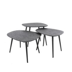 Arioni Salontafel set van 3 organisch metallic / zwart