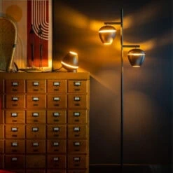 ETH Claire 2-lichts vloerlamp zwart/goud