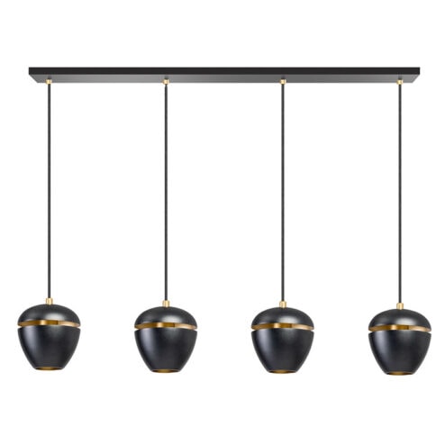 ETH Claire 4-lichts hanglamp zwart/goud