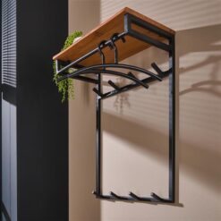 Narrow Kapstok hoog 2x4 haken acacia naturel