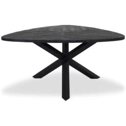 Trivero eetkamertafel driehoek 150cm zwart