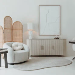 Corbetta dressoir 3 deurs mangohout met stone finish 180cm