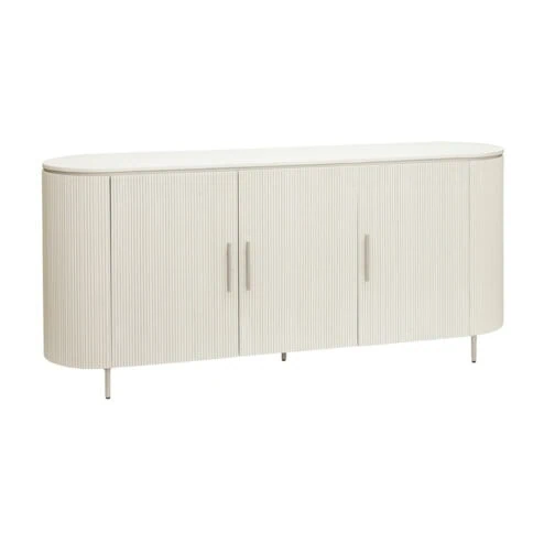 Corbetta dressoir 3 deurs mangohout met stone finish 180cm