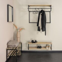 Parker industrieel schoenenrek XL zwart : hout-4