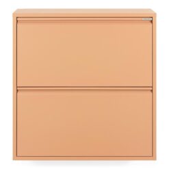 Pippen industrieel schoenenkast 2 lade Oranje metaal