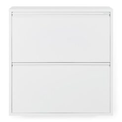 Pippen industrieel schoenenkast 2 lade Wit metaal