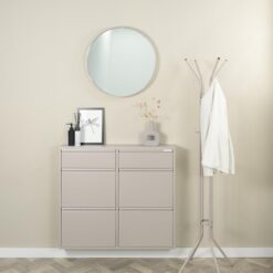 Pippen industrieel schoenenkast 6 lade Taupe metaal