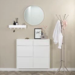 Pippen industrieel schoenenkast 6 lade Wit metaal