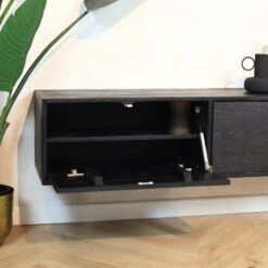 Zwevend Tv meubel Melanie Zwart 120cm