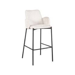 Barkruk Aaliyah Beige Fluweel Zithoogte 78cm