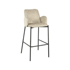 Barkruk Aaliyah Beige Fluweel Zithoogte 78cm