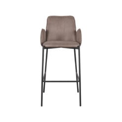 Barkruk Aaliyah Taupe Micro Suede Zithoogte 78cm