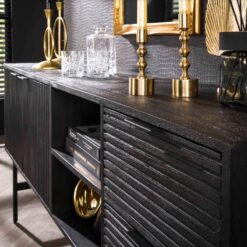 Morina Dressoir mangohout Zwart 170cm