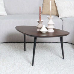 Salontafel Lisa organische vorm bruin 80cm