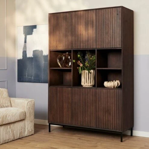 Vakkenkast Martin XL Walnoot 135cm