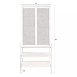 Wandkast Yasu Rotan Zwart 70cm