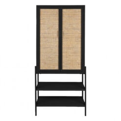 Wandkast Yasu Rotan Zwart 70cm