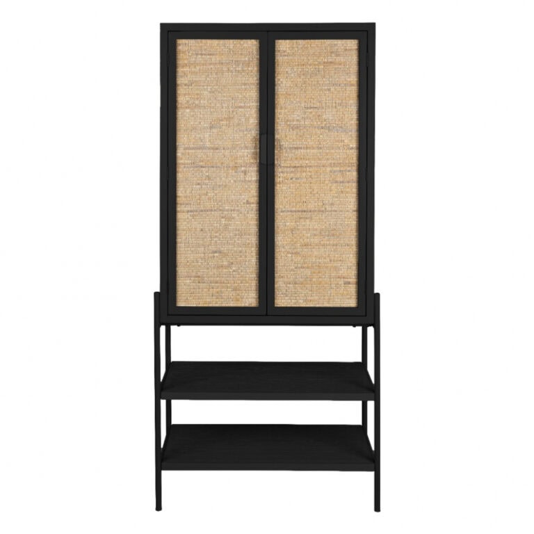 Wandkast Yasu Rotan Zwart 70cm