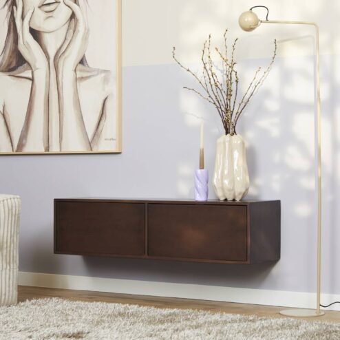 Zwevend Tv meubel Melanie Walnoot 120cm