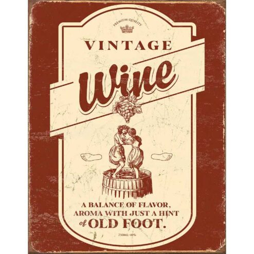Wine Vintage - metalen bord