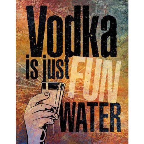 Vodka Fun Water Wodka - metalen bord