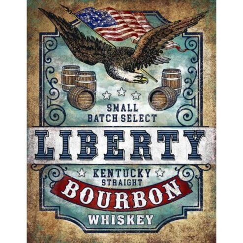 Liberty Bourbon - metalen bord